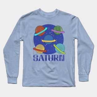 Saturn Planet pattern Long Sleeve T-Shirt